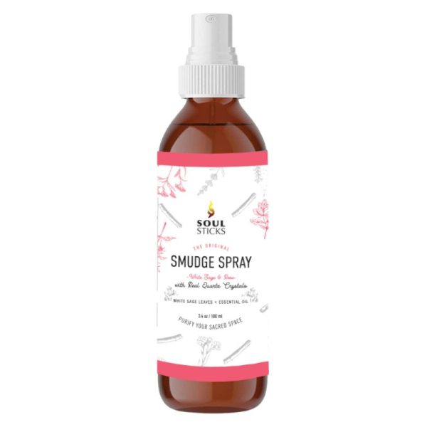 SMUDGE SPRAY SOUL STICKS WHITE SAGE & ROSE WITH QUARTZ CRYSTAL 100ML