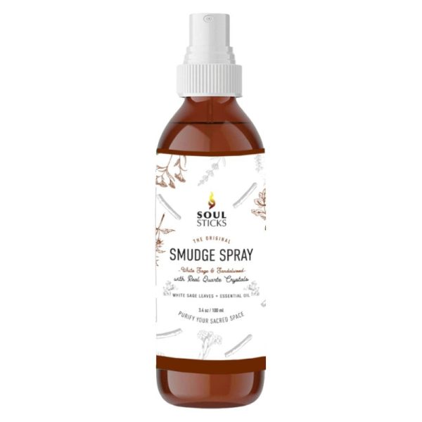 SMUDGE SPRAY SOUL STICKS WHITE SAGE & SANDALWOOD WITH QUARTZ CRYSTAL 100ML