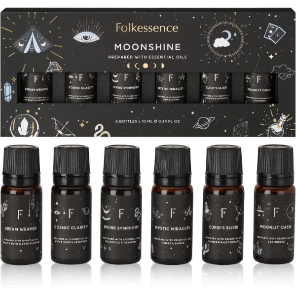 FOLKESSENCE ESSENTIAL OILS 10ML MOONSHINE 6 ASSTD SET OF 6